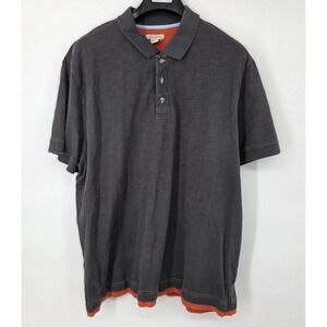 Carbon 2 Cobalt Mens Size 2XL XXL Gray Orange Polo Shirt Short Sleeve Casual Top